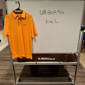 UA orange golf polo